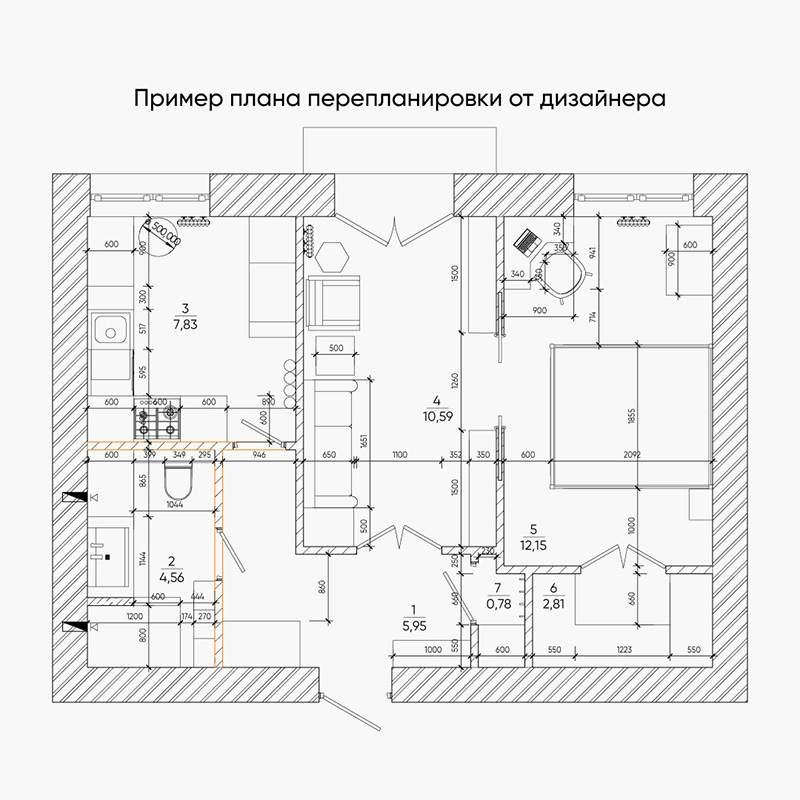 А тут санузел совместили и стало больше места. Также появилась гардеробная