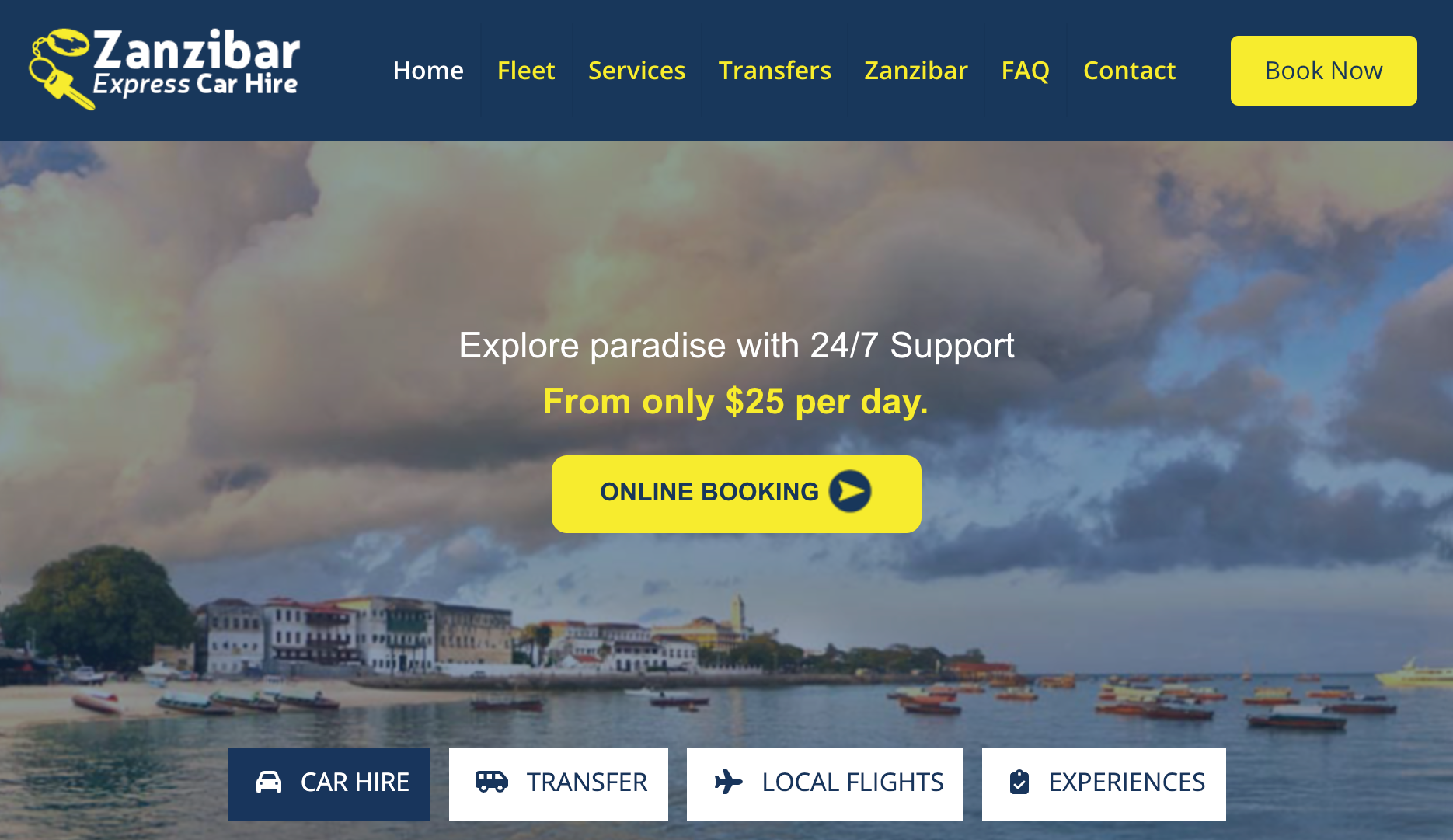 На Zanzibar Express Car Hire машину на Занзибаре предлагают от 25 $ в день