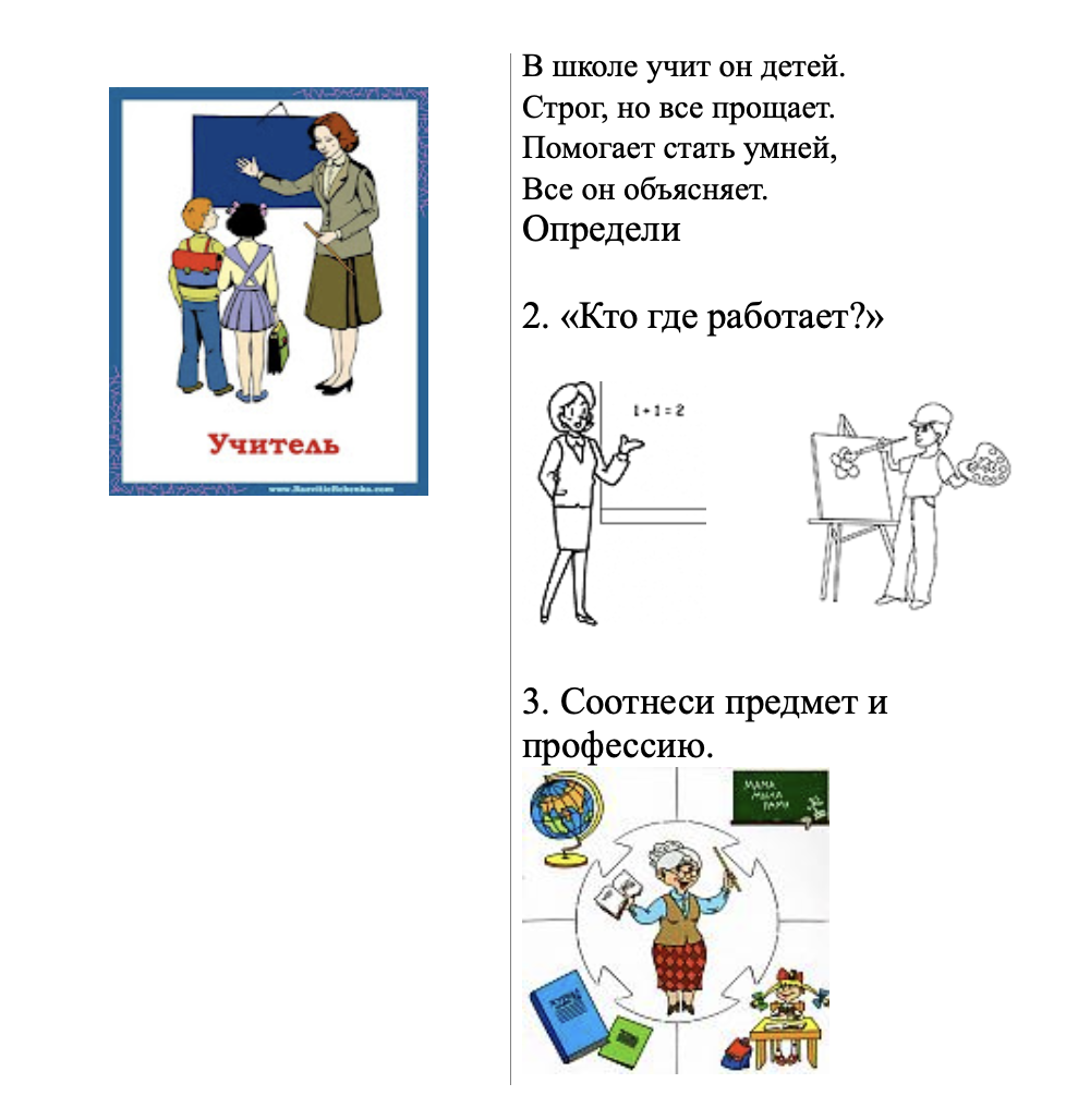 Разработка для урока одного из учителей в моей школе: изучение некоторых тем идет через рассказ о конкретной профессии. В данном случае это учитель, но может быть любая другая