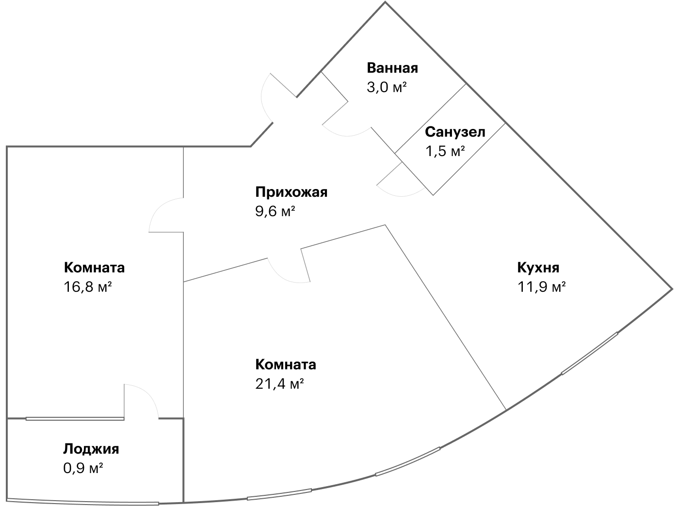 Планировка нашей квартиры. Из комнаты в центре мы собираемся в будущем сделать две