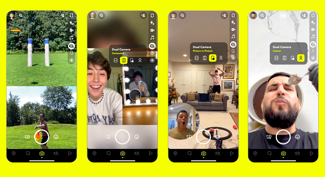 Функция двойной камеры в «Снэпчате». Источник: socialmediatoday.com
