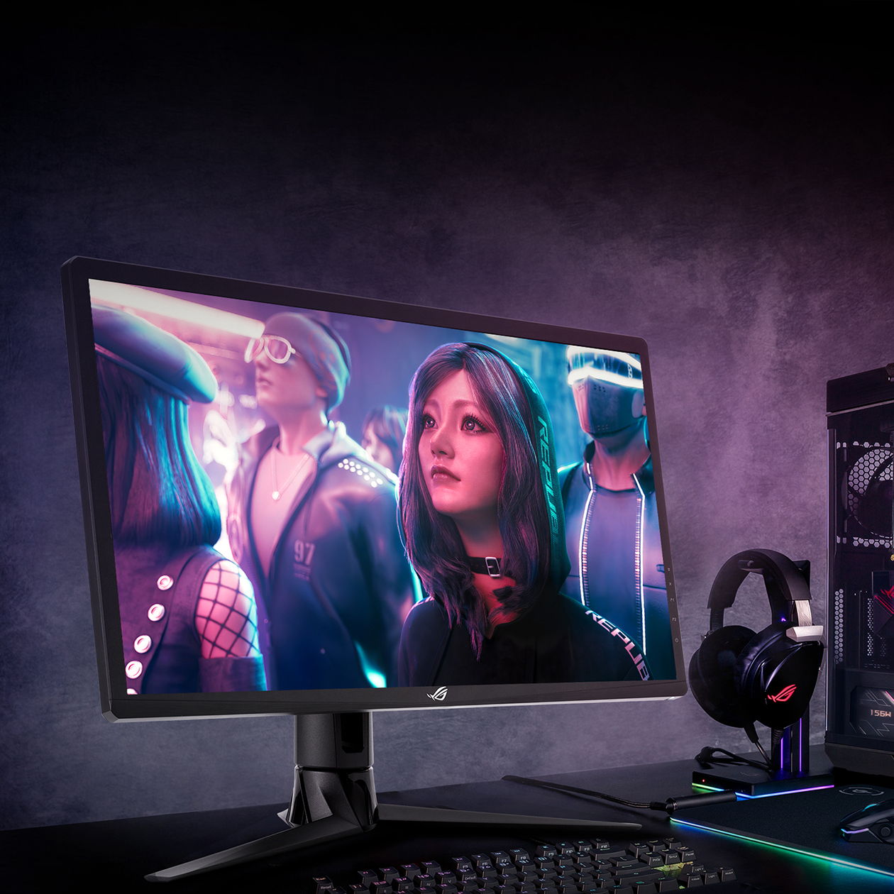 Монитор Asus Rog Strix XG27AQ поддерживает Aura Sync. Цена — 65 140 ₽. Фотография: Asus