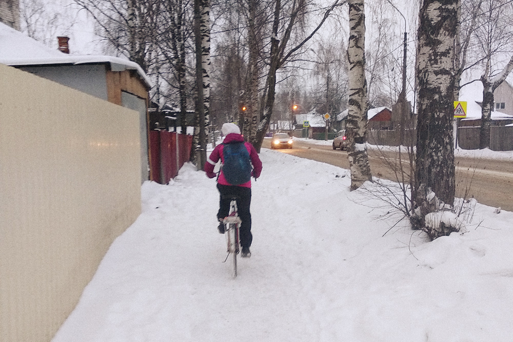 На велосипедах в Сыктывкаре ездят в любую погоду