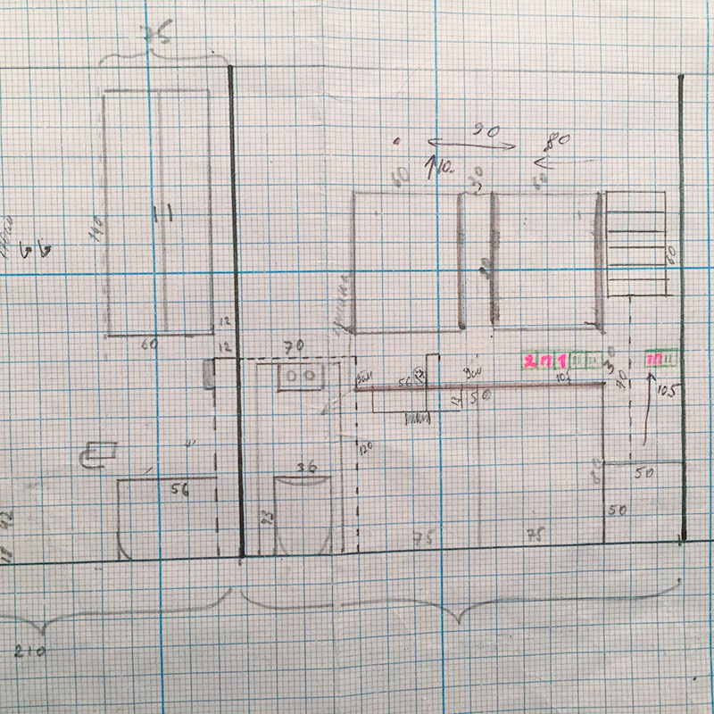Развертка стен в нашей ванной