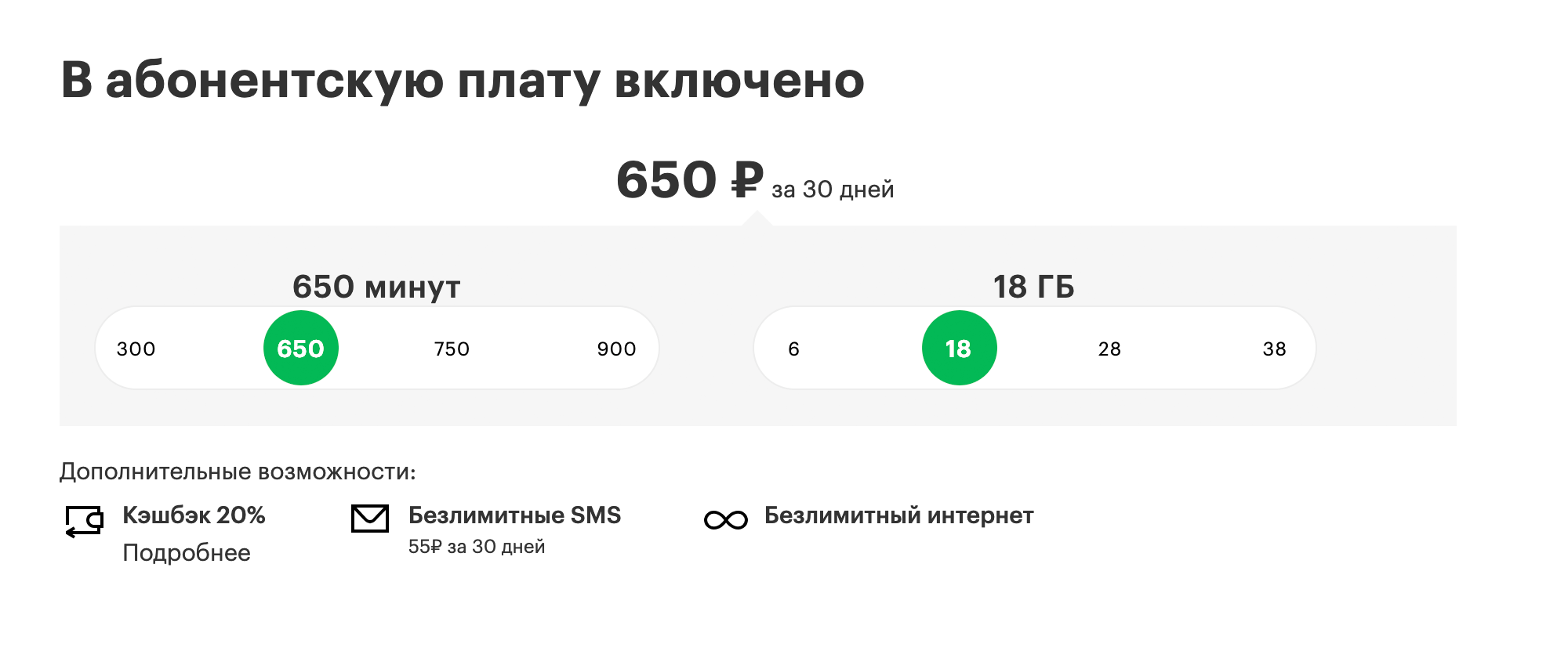 За 570 ₽ в месяц москвичам доступны 400 минут и 15 Гб