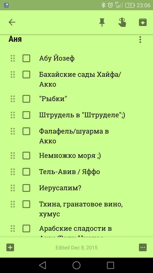 Когда подруга написала, что приезжает в гости на две недели, я составил список мест, куда обязательно надо поехать. Когда список стал в три раза больше, я остановился: все равно за короткий приезд весь Израиль не увидеть и не распробовать