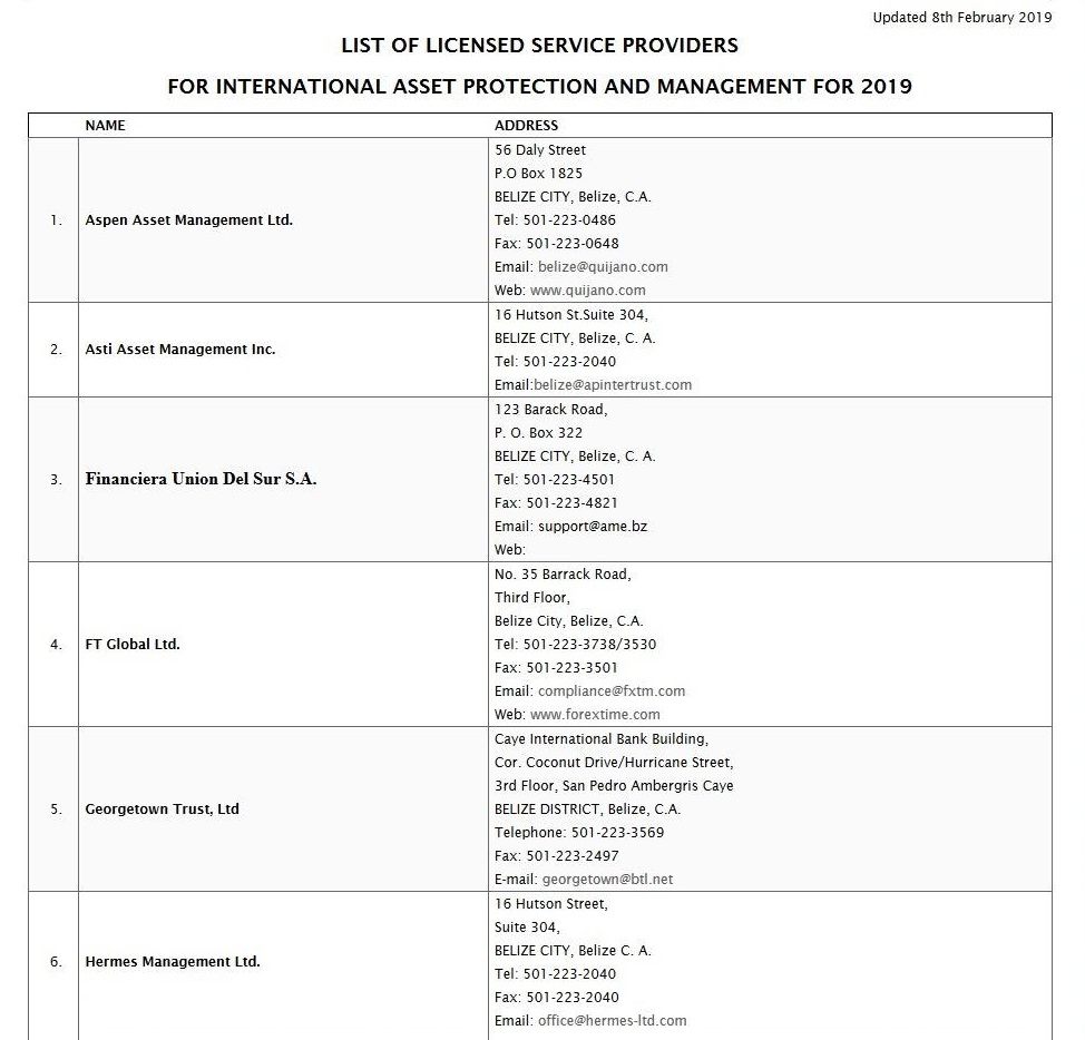 Компания «Гермес-менеджмент» упоминается на сайте комиссии Белиза по международным финансовым услугам как обладатель лицензии на международную защиту активов и управление ими. Но что дает эта лицензия — не уточняется. При этом адрес компании в лицензии отличается от адреса на сайте компании и от адреса в меморандуме
