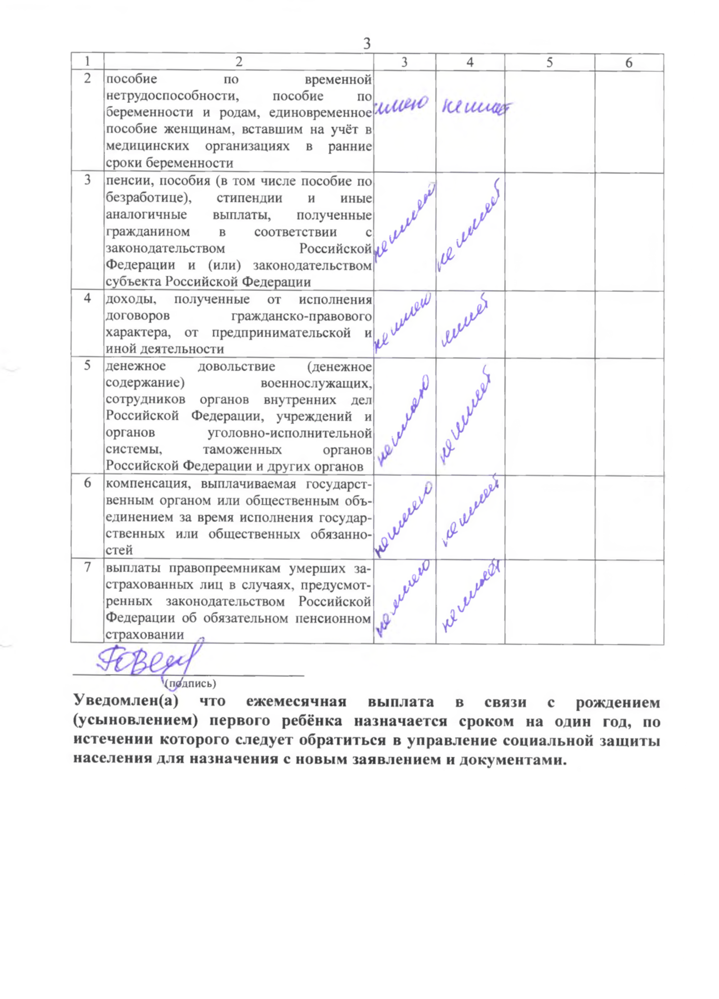 Заявление о назначении ежемесячной выплаты в связи с рождением первого ребенка