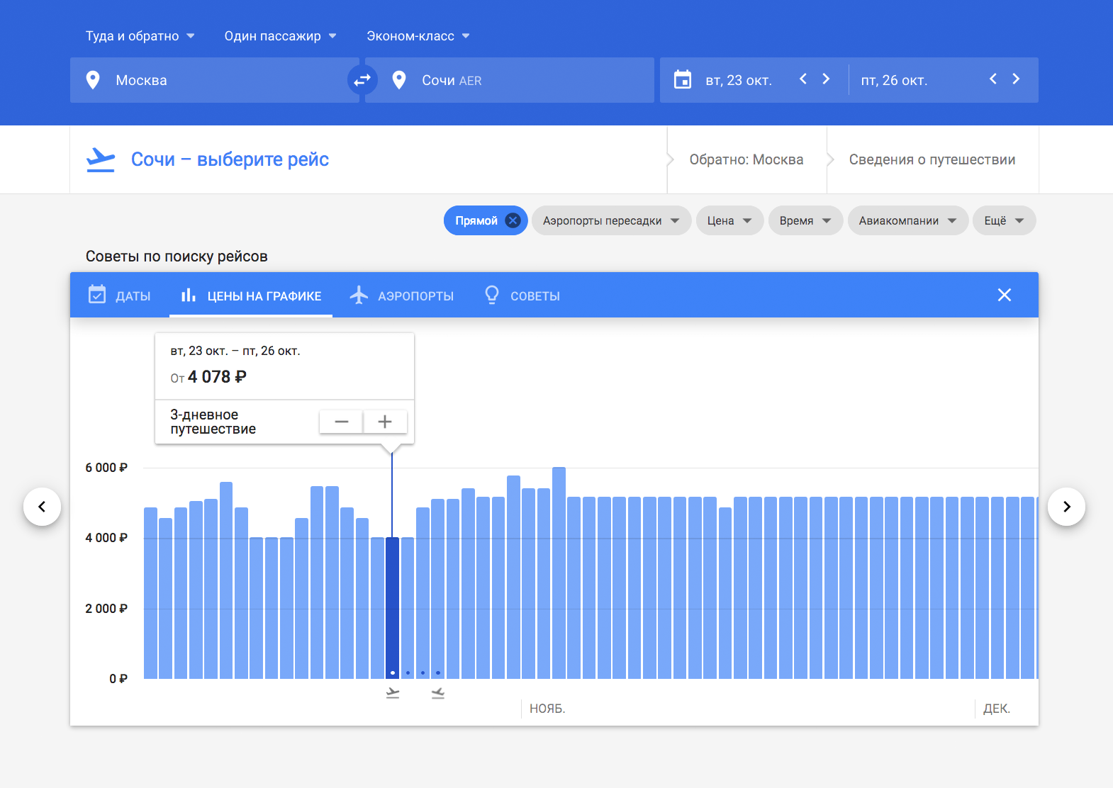 А в октябре можно слетать за 4078 ₽