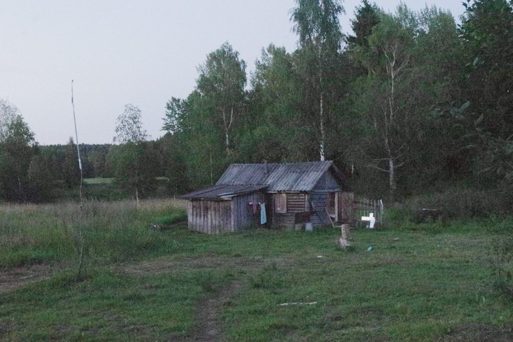 Сразу за баней начинается лес и тропинка к озеру. Осенью на ней растут грибы