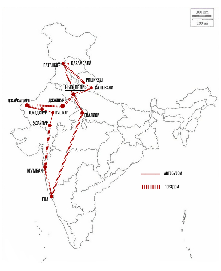 Наши маршруты по Индии в 2017 и 2018 годах