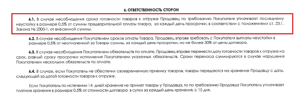 Первый комплект мебели мне привезли в районе майских праздников, но согласно договору неустойка составила всего 3000 ₽