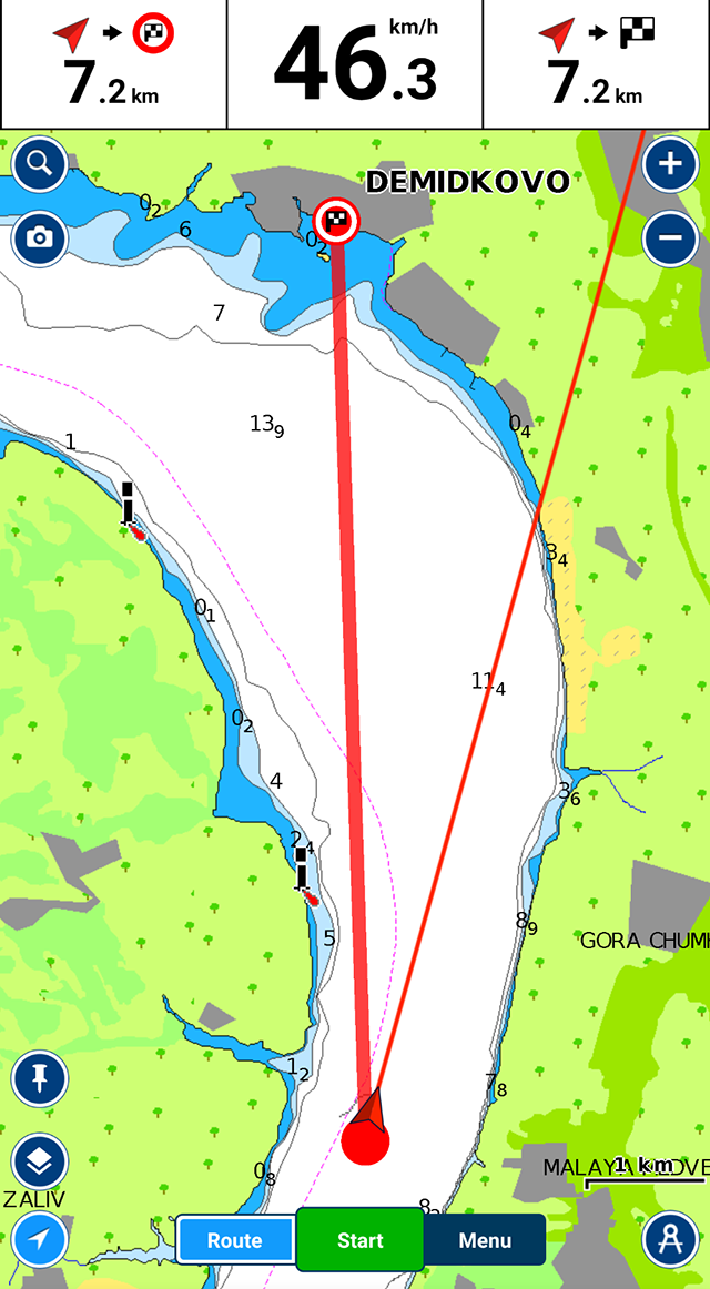 Программа Navionics с лоцией Камы