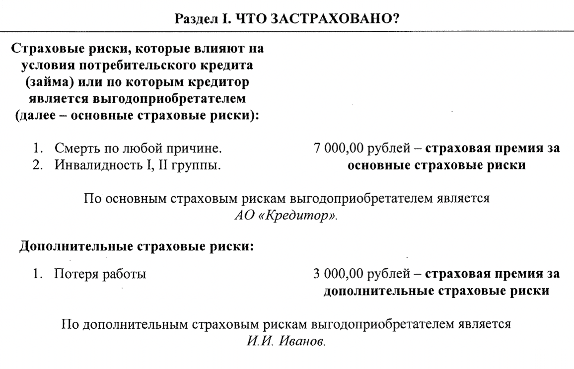 В этом примере помимо основных рисков есть еще дополнительный — потеря работы