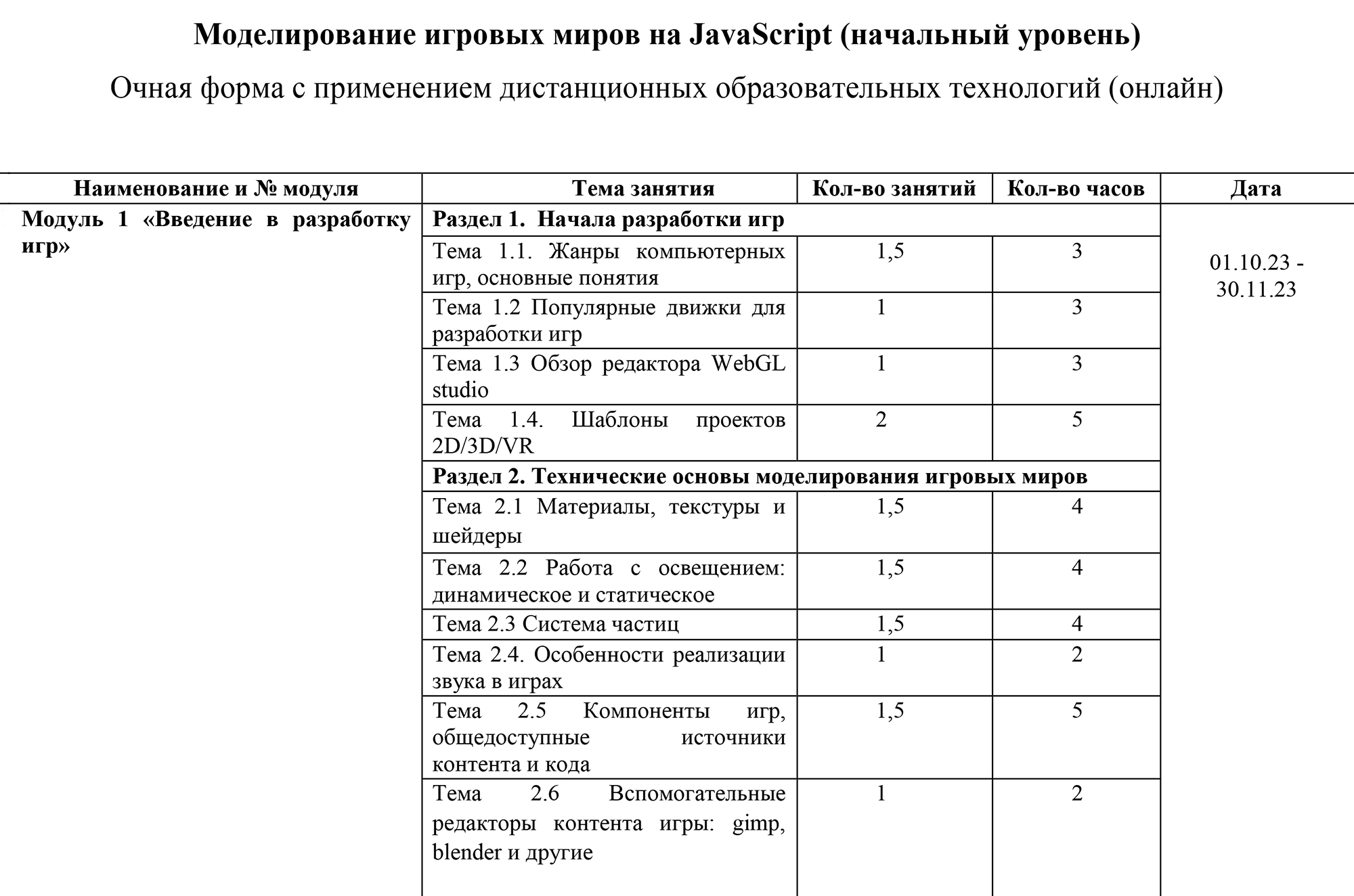 Во вкладке «Расписание занятий» проверьте, когда начинается обучение, чтобы это стыковалось с планами школьника