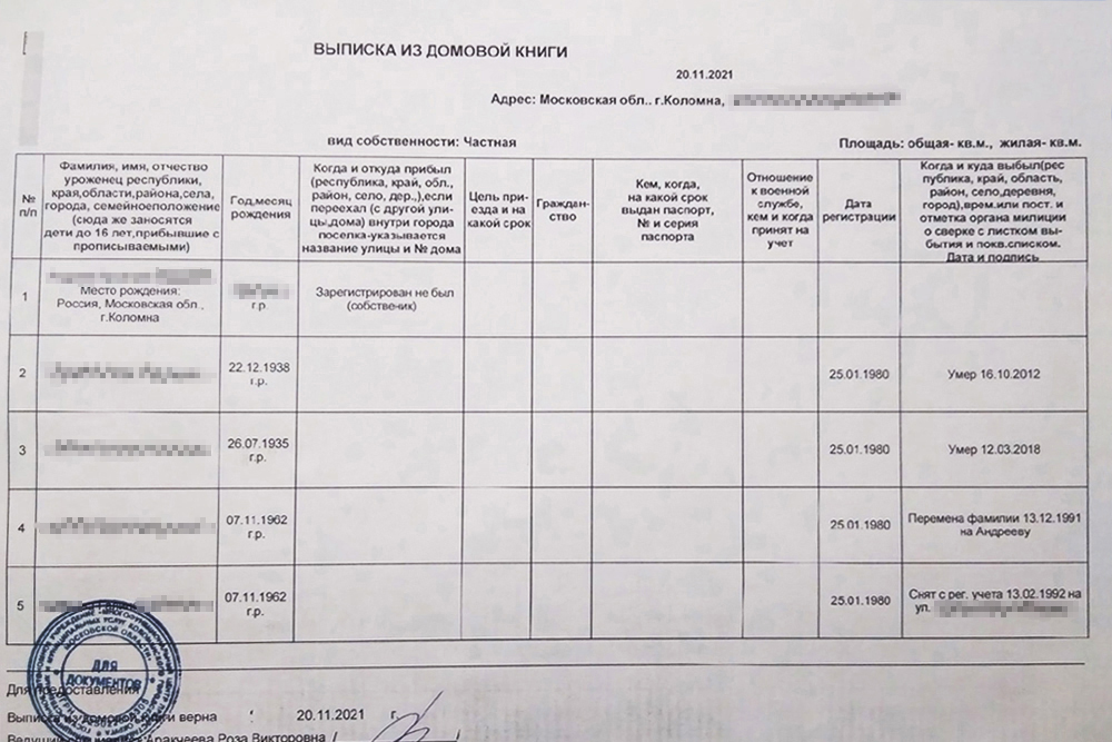 Такую справку можно было взять и в МФЦ, но когда мы заключали сделку, там были большие очереди, а в паспортном столе сразу выдали документ