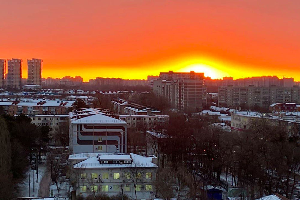 Утро в Краснодаре, вид с 11 этажа