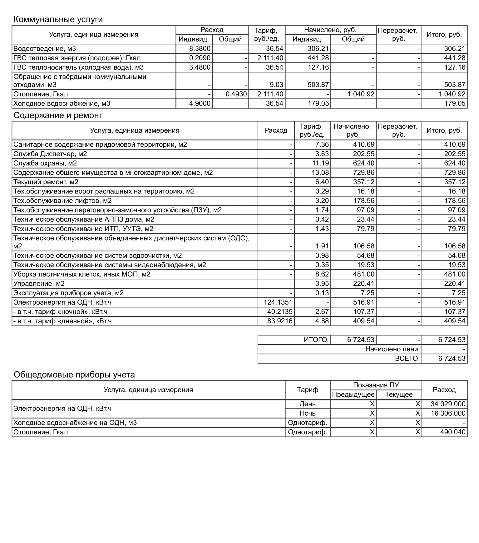 Квитанция на оплату жилищных, коммунальных и прочих услуг в многоквартирном доме от УК. Также указывают сумму задолженности