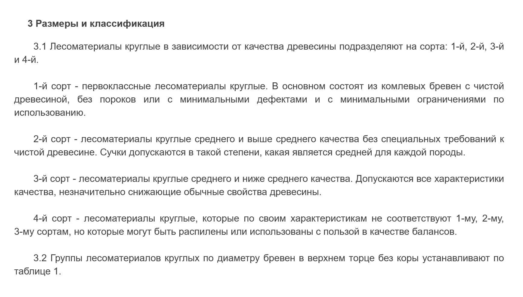 Для лиственных и хвойных пород разные госты, но классификация сортов одинаковая