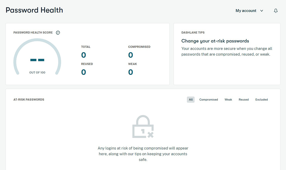 У Dashlane есть удобный раздел с аналитикой по вашим паролям и их надежности. Это поможет понять, где и какие данные стоит поменять или усложнить