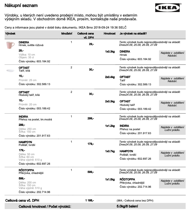 Так выглядел мой шопинг⁠-⁠лист вещей первой необходимости. Консультант оформляла общий заказ на всех студентов, которым она помогала в это время, — это были я и еще три девочки. Поэтому, например, мы заказывали сковородки и кастрюли наборами на всех, они были в заказе у кого⁠-⁠то другого. А еще здесь нет моего постельного белья: я поздно вспомнила про него и оно попало в другой заказ