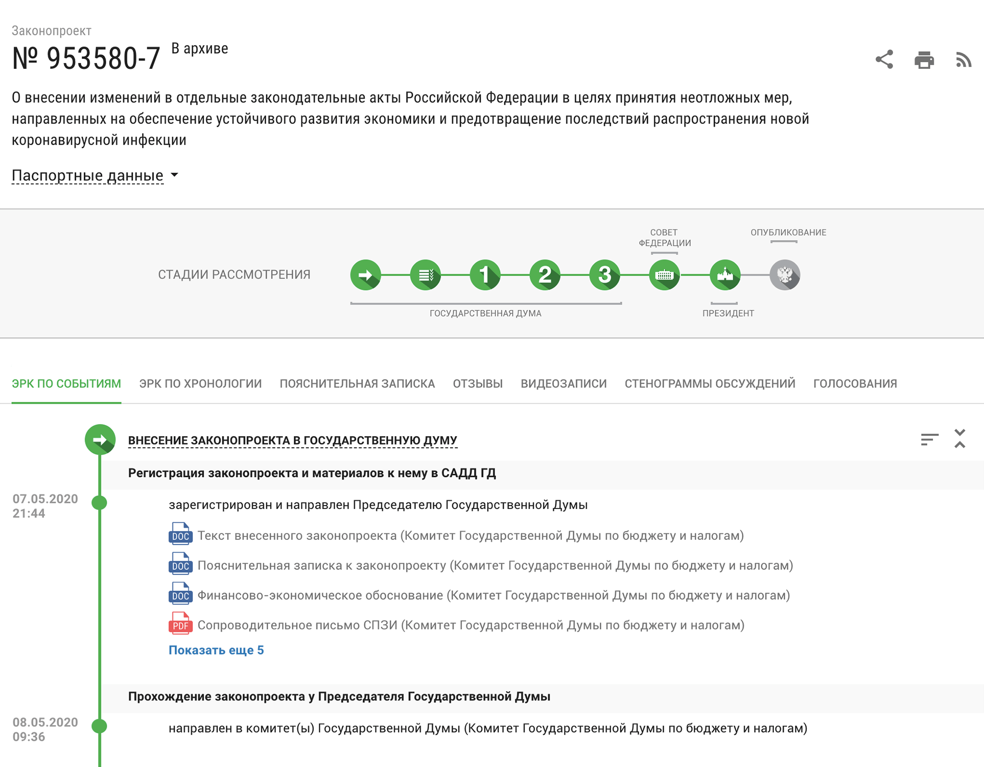 Первоначальный текст законопроекта № 953580⁠-⁠7 очень отличался от принятого в итоге текста закона № 166⁠-⁠ФЗ. Это обычная ситуация: серьезные изменения в проектах часто появляются ко второму чтению. На официальном сайте sozd.duma.gov.ru можно следить за судьбой и актуальной редакцией интересующего вас закона до того, как он будет принят в окончательном виде