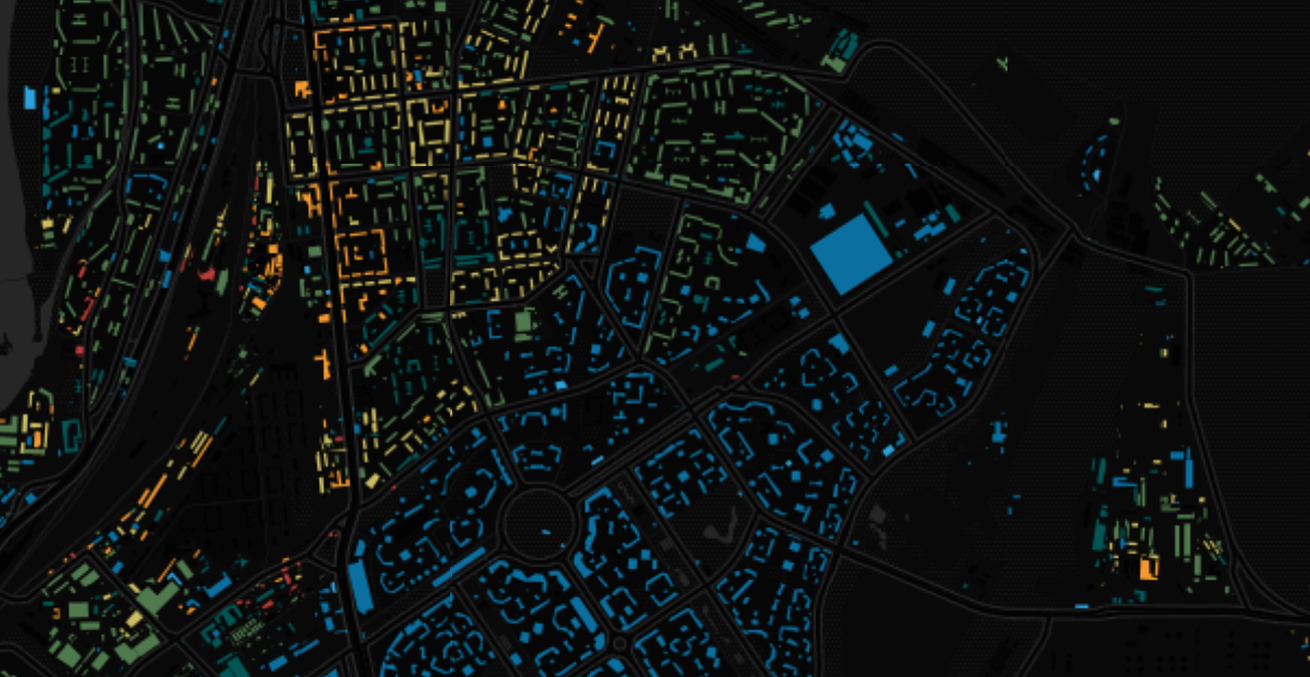 Желтые и оранжевые дома — хрущевки и сталинки. Источник: kontikimaps.ru