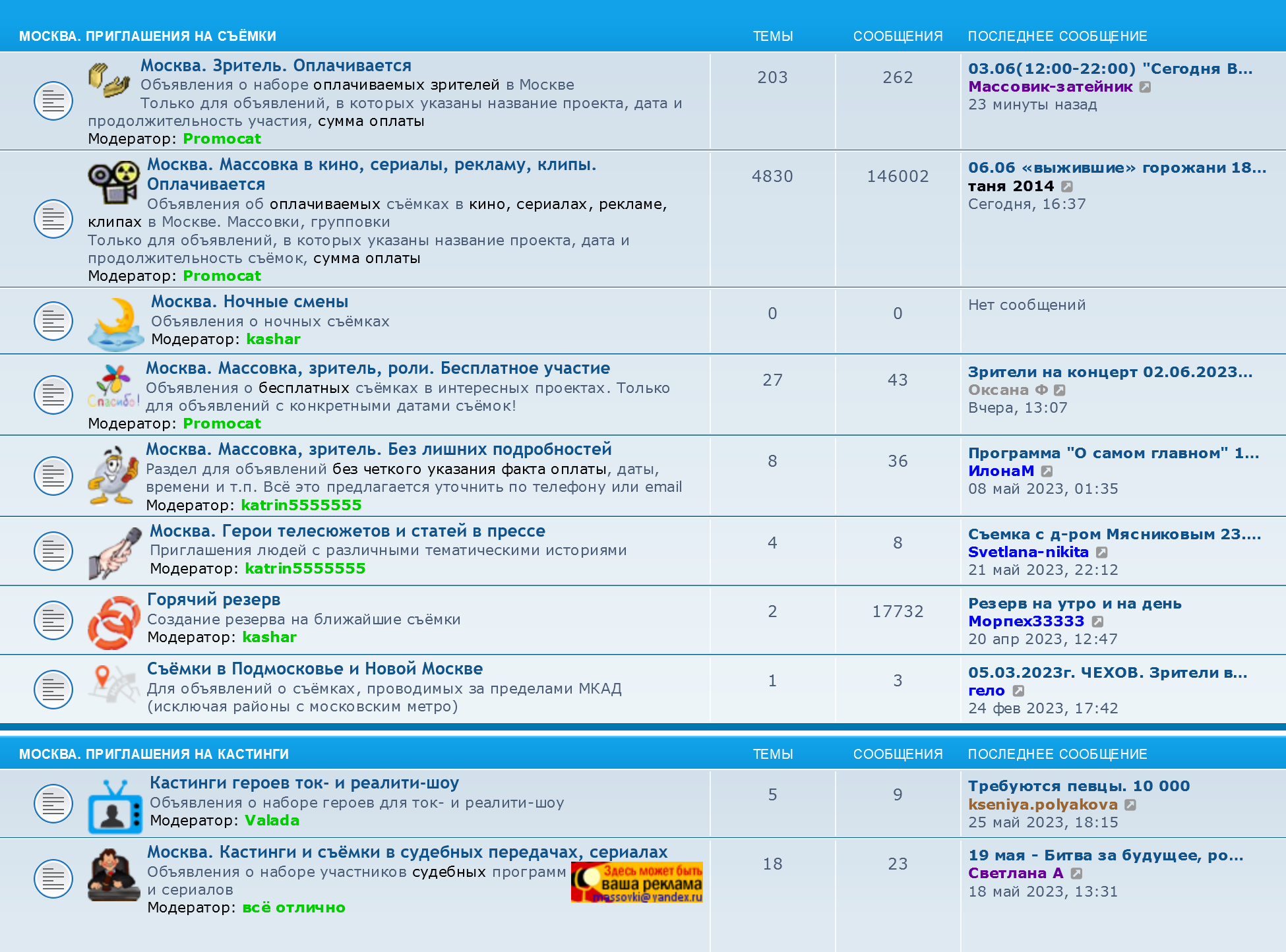 Главная страница форума massovki.net