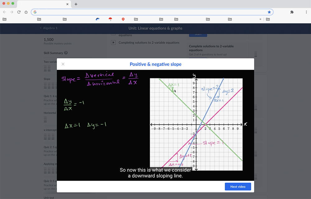 В интерфейсе Khan Academy сложно запутаться: все задания разделены по темам и удобно расположены на экране. Источник: en.khanacademy.org