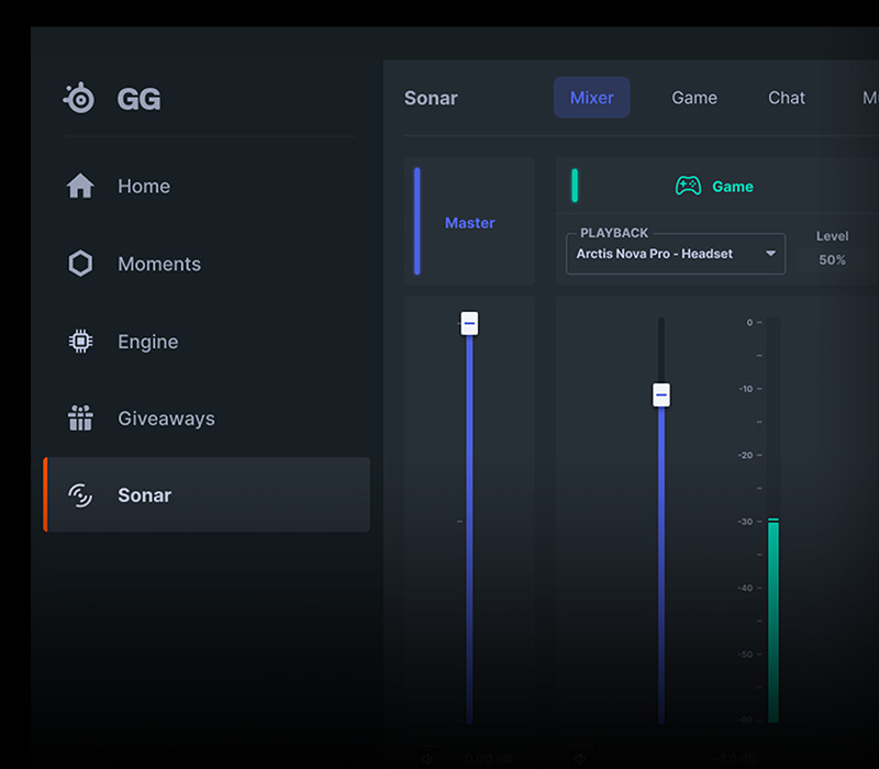SteelSeries Sonar пригодится стримерам — в программе можно регулировать громкость потоков, чтобы зрители слышали ваш голос за звуком игры