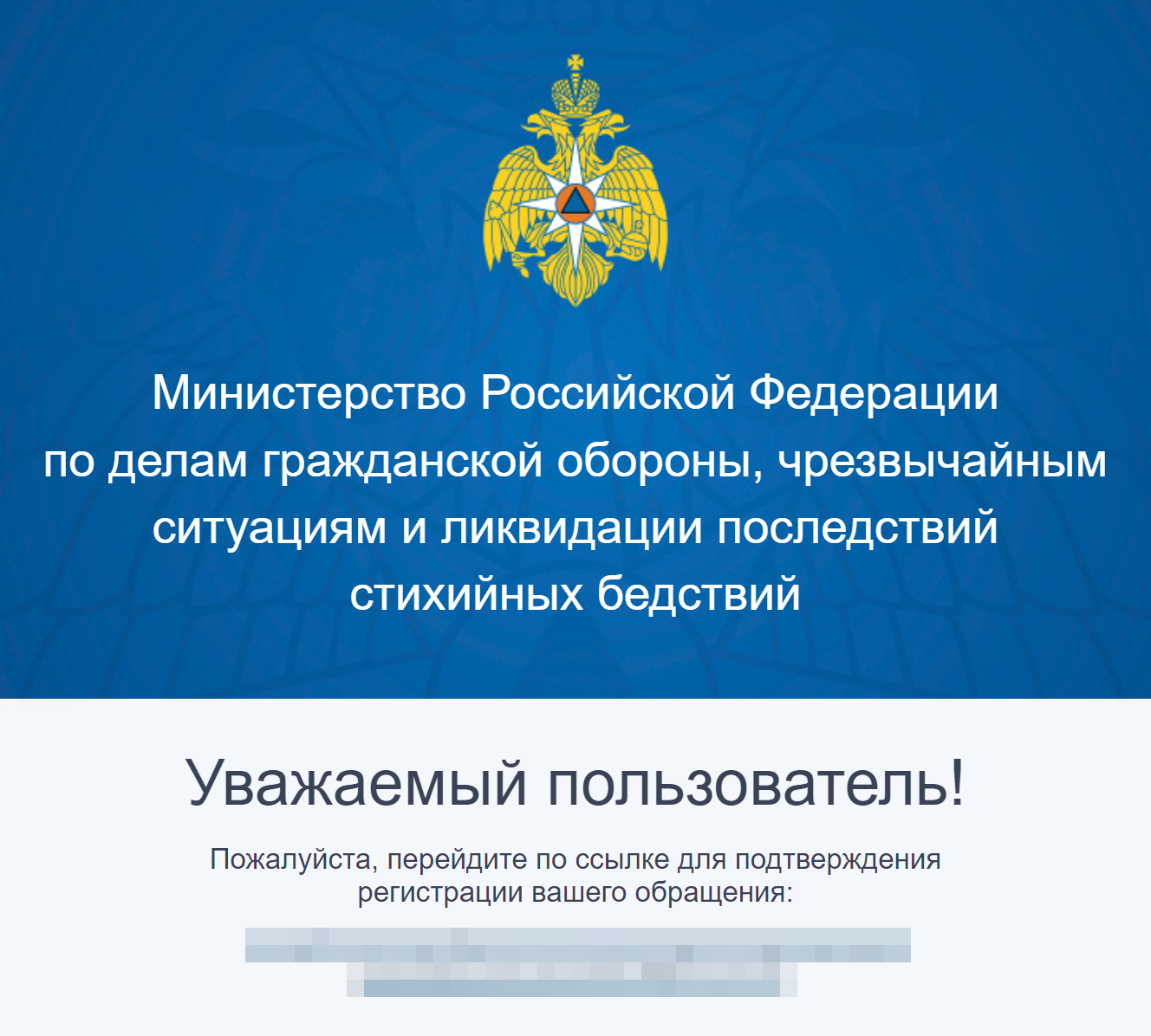 После заполнения заявления на почту приходит письмо с просьбой подтвердить регистрацию