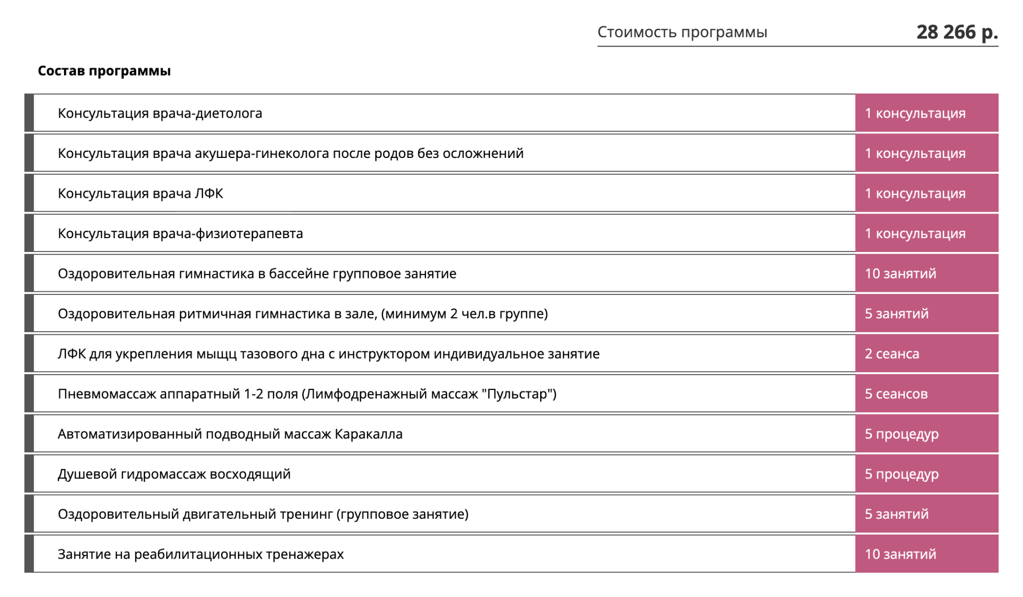 Продолжительность курса может варьироваться, но начинать его рекомендуют не ранее чем через 60 дней после родов. Источник: reabil-center.ru