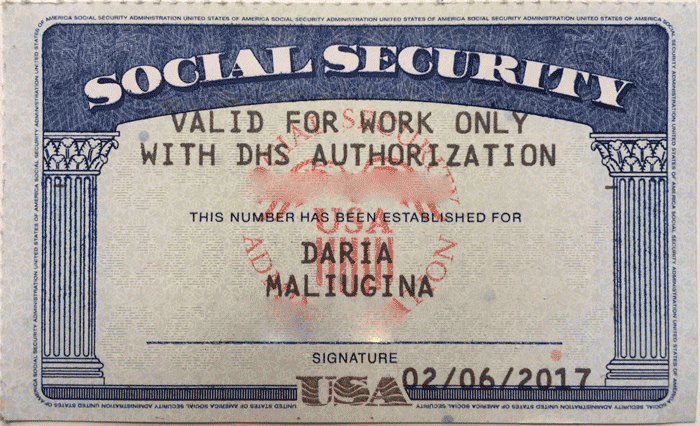 Так выглядит номер социального страхования — social security number