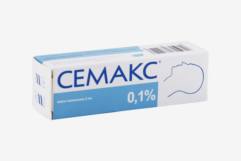 Капли «Семакс» продают только в двух формах: 0,1% и 1% раствора. Цена зависит от концентрации действующего вещества — чем больше, тем дороже