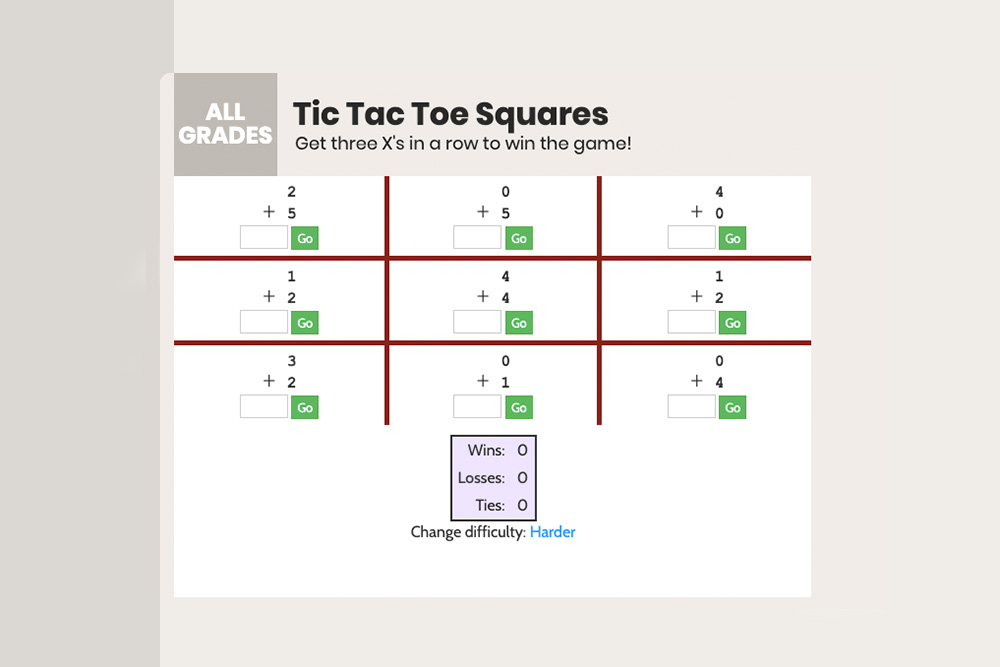 Математические «крестики-нолики»: чтобы сделать ход, нужно решить пример