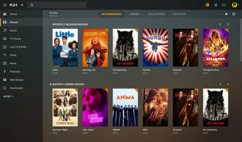 Интерфейс Plex. Источник: techcrunch.com