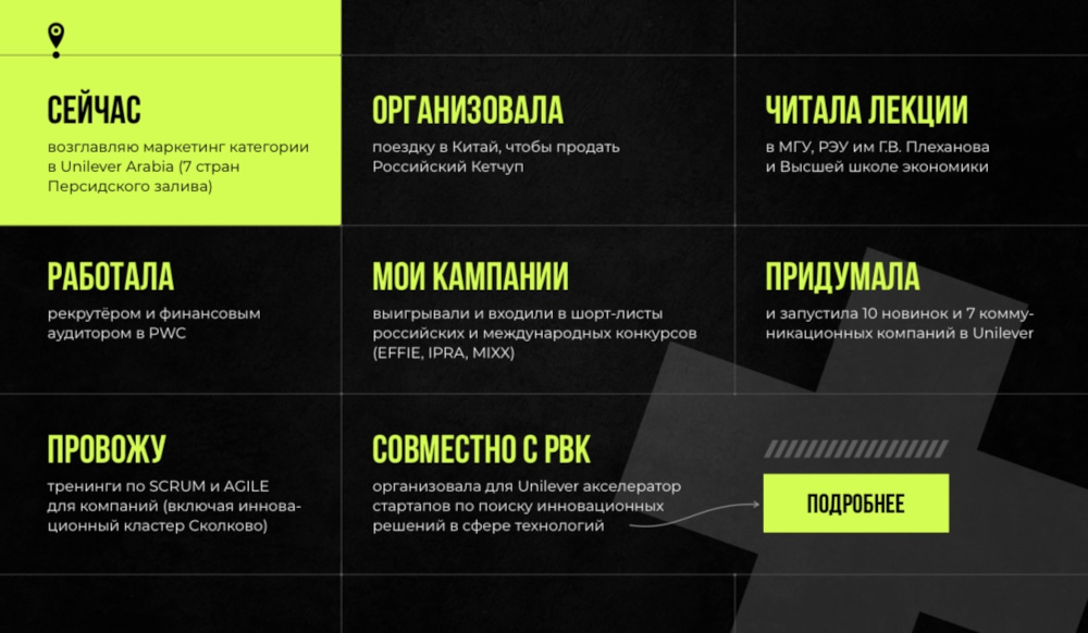 Несмотря на количество текста, читать легко: помогают крупные короткие заголовки каждого блока и емкие формулировки