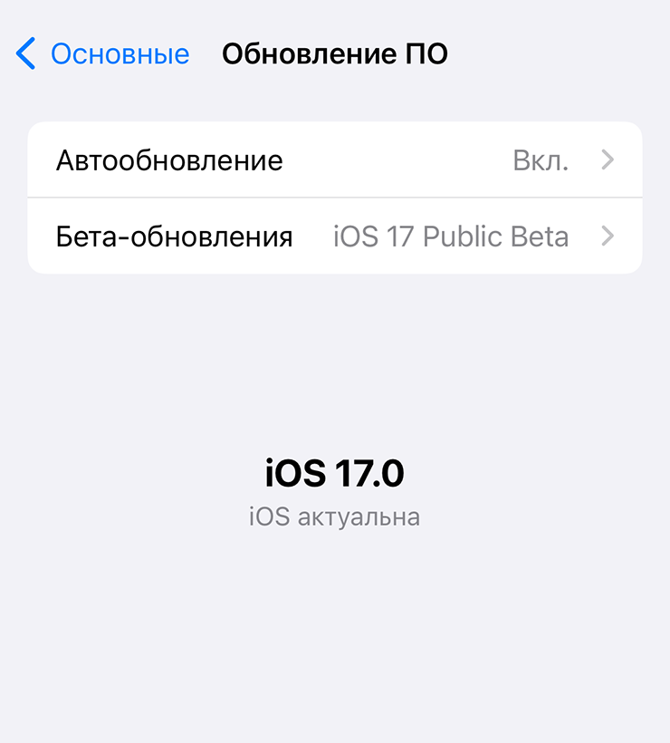 Чтобы установить бета-версию iOS 17, зайдите в настройки → «Обновление ПО» → «Бета‑обновления»