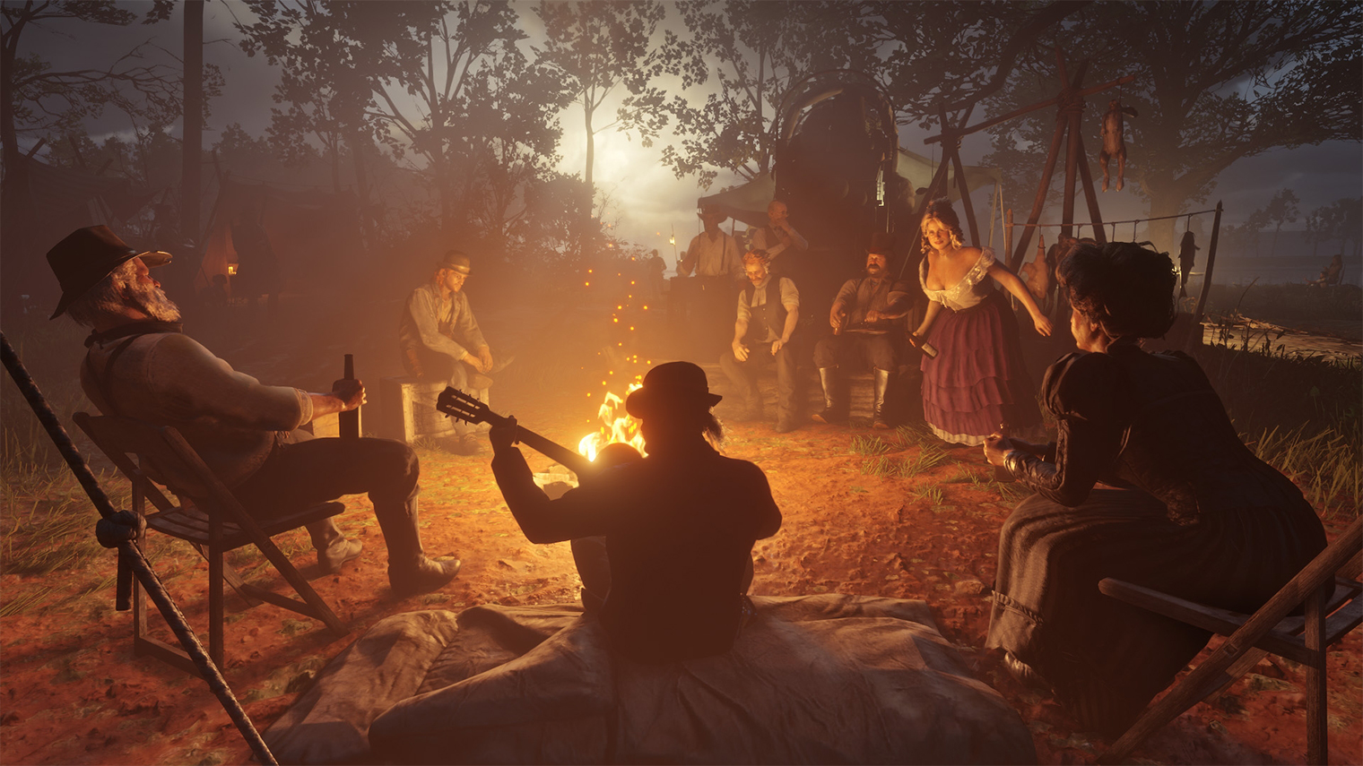 В Red Dead Redemption 2 вы наблюдаете за бандой Датча изнутри и постепенно проникаетесь симпатией к героям. Источник: Rockstar Games