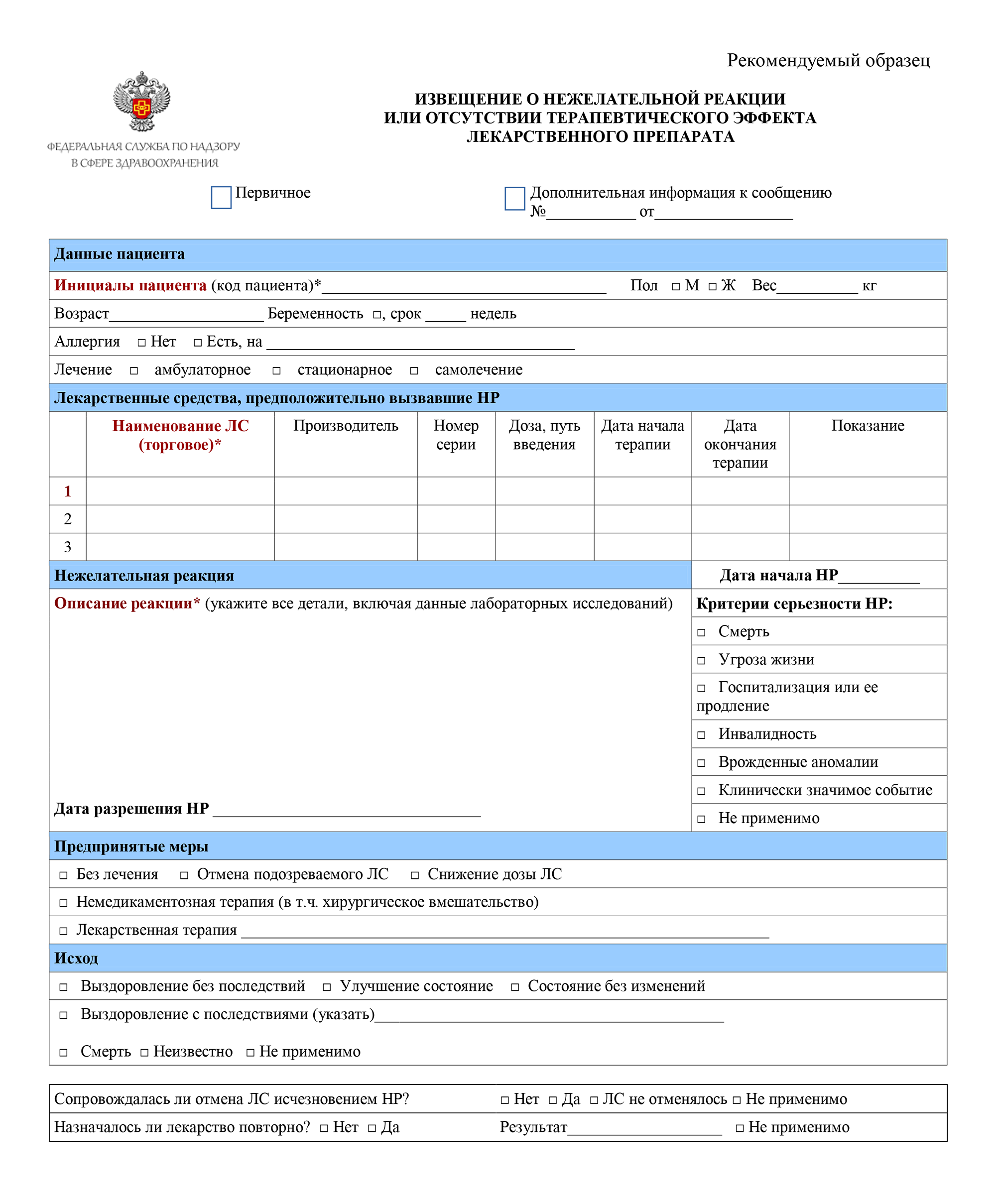 Чтобы заполнить анкету Росздравнадзора, нужны медицинские знания. Источник: Росздравнадзор