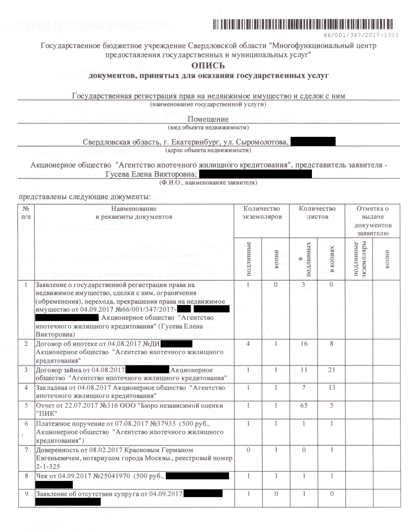 Чтобы передать квартиру в залог новому банку, я предоставила в МФЦ документы по списку