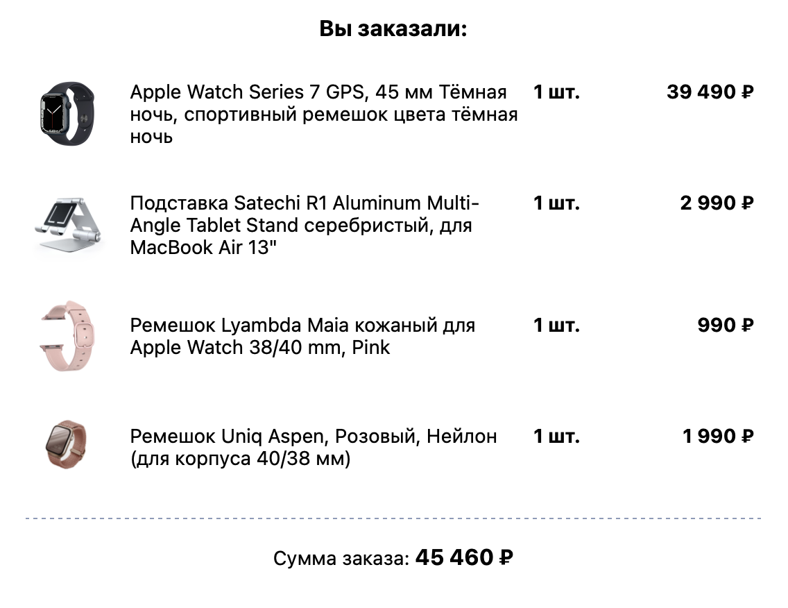 Заказ в магазине. С размером одного из ремешков я промахнулась — подарю подруге