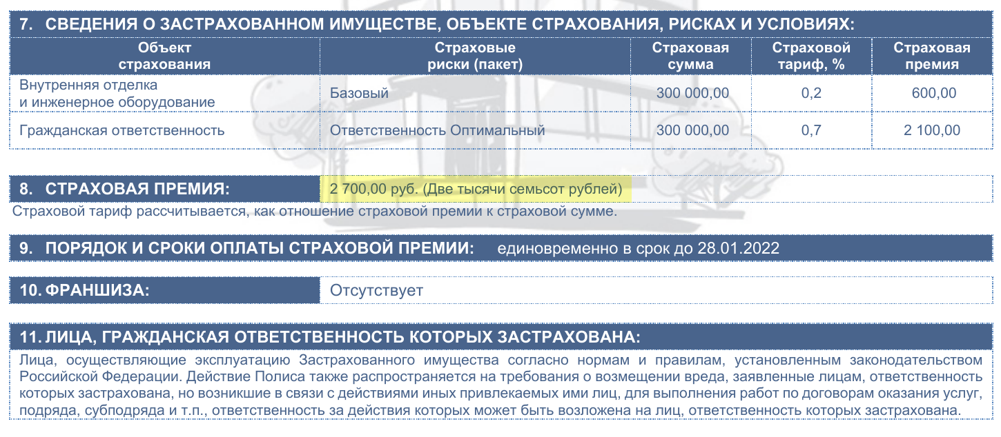 Страховка в конце 2021 года мне обошлась в 2700 ₽