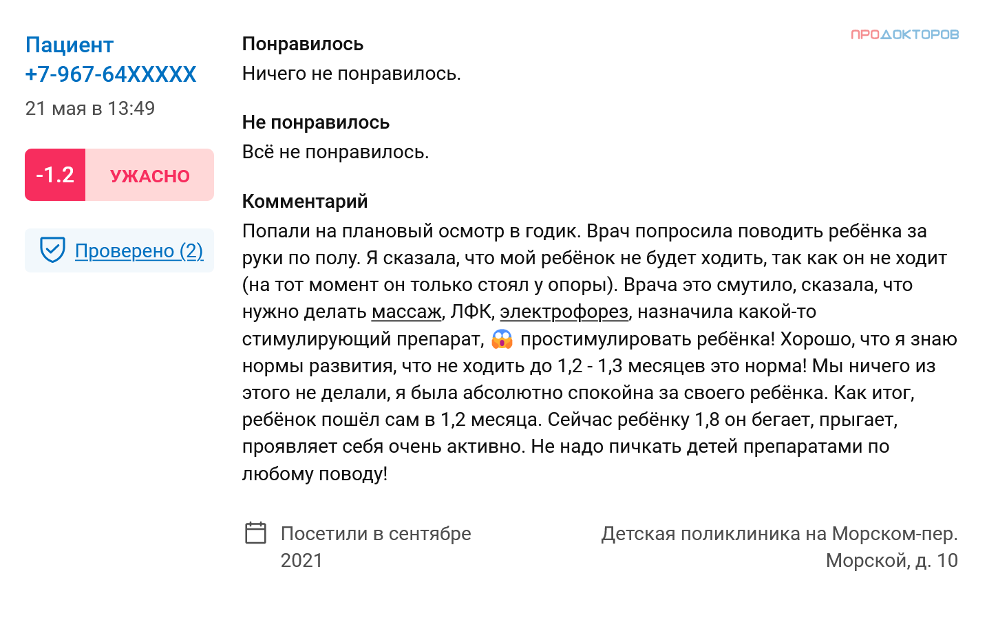 По необоснованным назначениям можно сделать соответствующие выводы. Источник: prodoctorov.ru