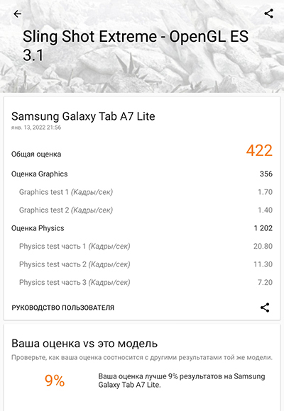 Результаты планшета в тестах производительности 3D Mark весьма скромны и сравнимы с производительностью Huawei M5 Lite 10, выпущенного в 2018 году