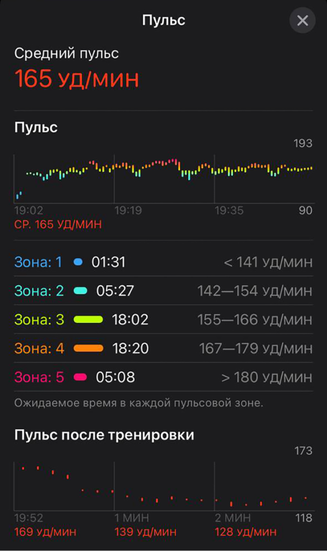 Скрин из бесплатного приложения «Здоровье» на Айфоне