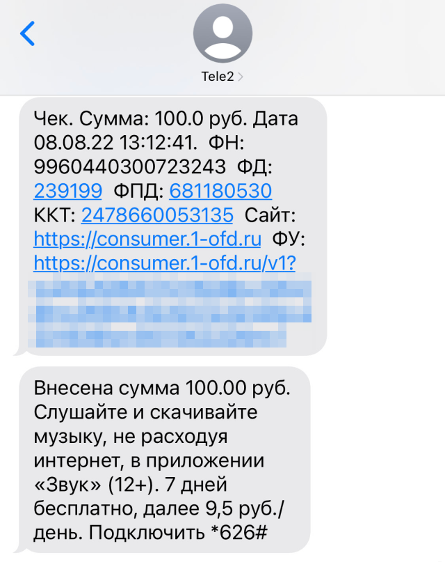 Мошенник пополнил мой счет на 100 ₽. Это должно было усыпить мою бдительность, чтобы я не зашла в личный кабинет и не поменяла пароль