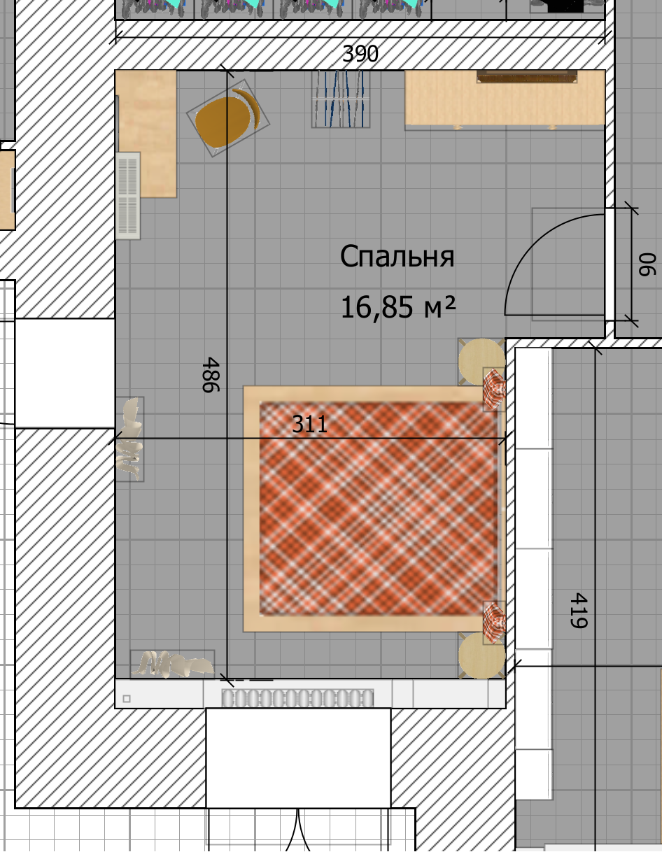 Размеры, которые я получил с помощью лазерной рулетки, я перенес в программу и таким образом создал полную модель своей квартиры