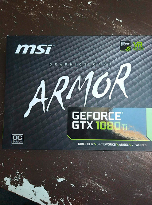 Новенькая видеокарта MSI GeForce GTX 1080 Ti 1531MHz Armor OC стоила бы мне 59 тысяч рублей