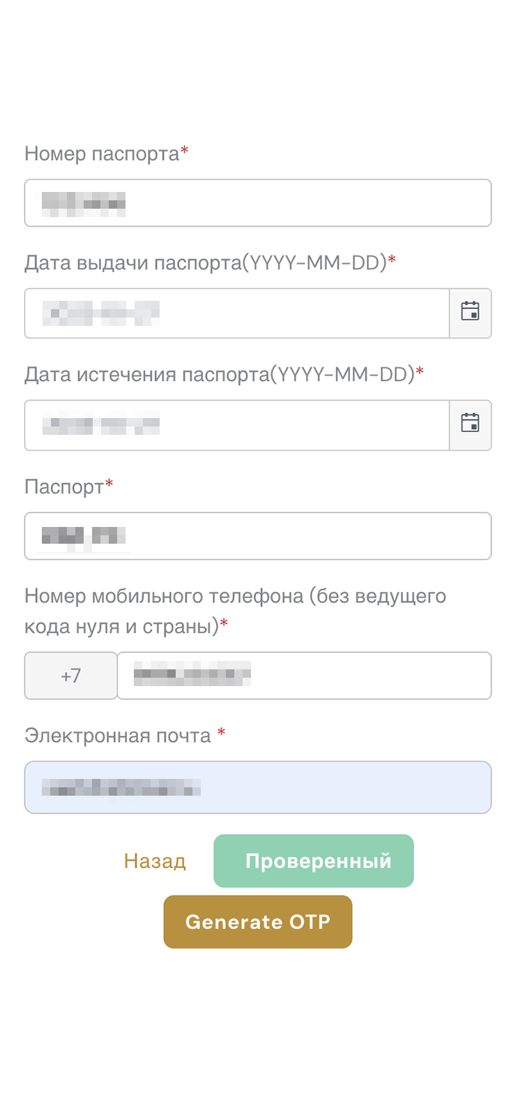 Иногда перевод на русский язык не позволяет понять, какие данные нужно ввести. Например, в разделе «Паспорт» на самом деле указывают место выдачи документа. Источник: russia.blsspainglobal.com